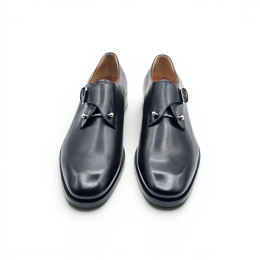 Christian Louboutin Men Chambelimonk Leather Derby Shoes Black EU 40.5 US 7.5